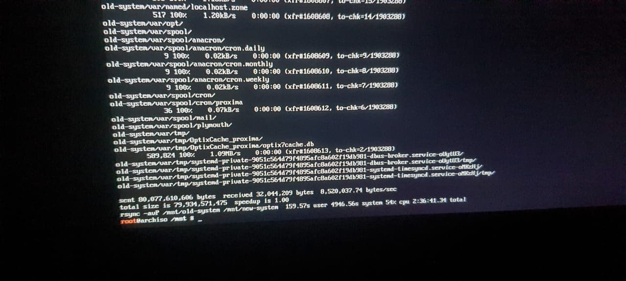 Copying Arch onto SSD